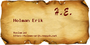 Holman Erik névjegykártya